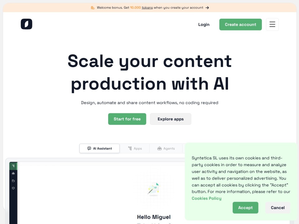 Syntetica AI preview