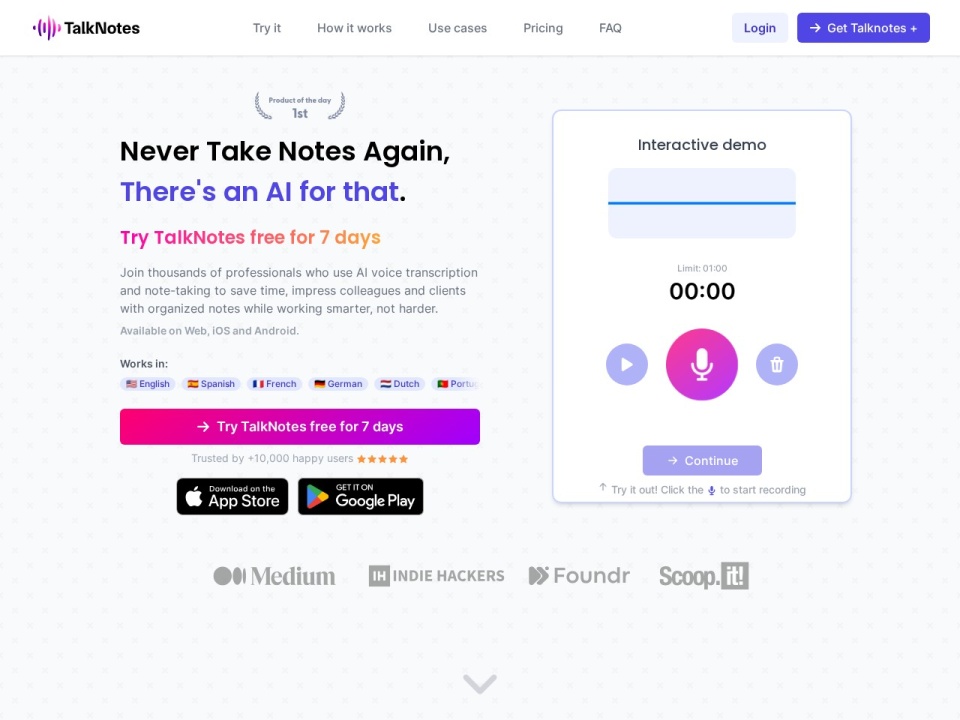 Talknotes preview