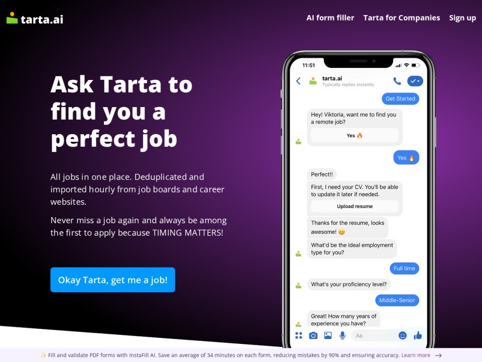 Tarta AI preview