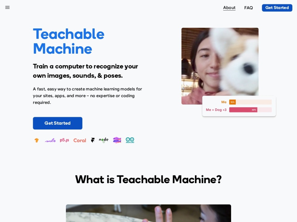 Teachable Machine preview