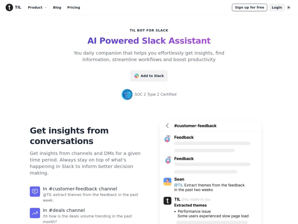 Til Bot For Slack preview
