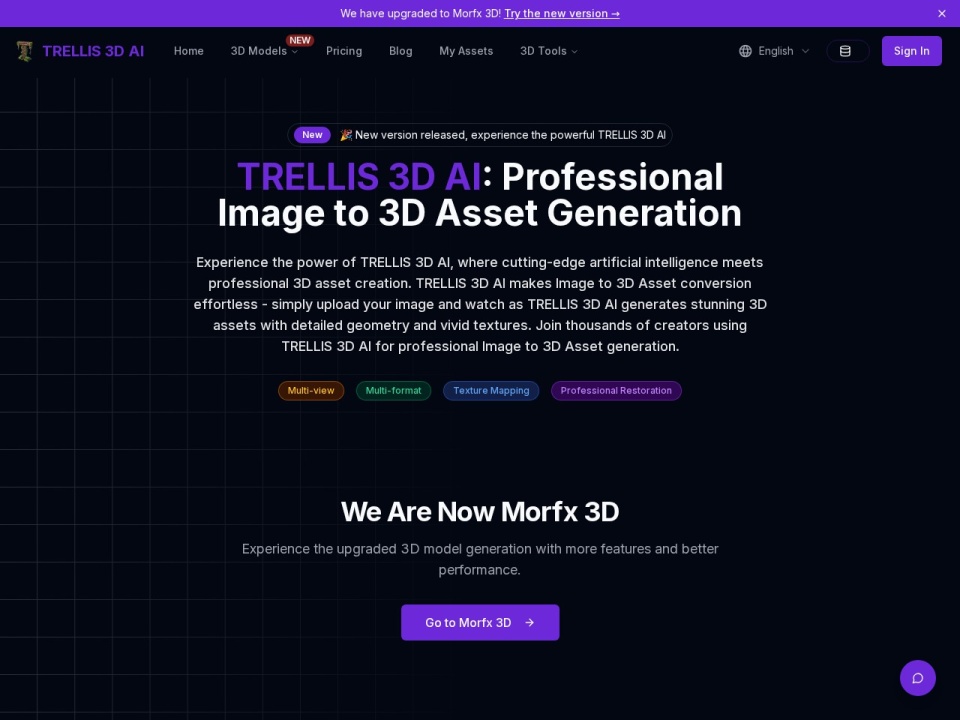 Trellis 3d AI preview