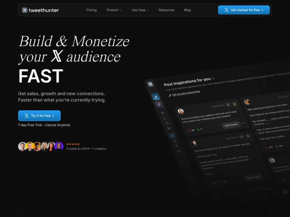 Tweet Hunter preview