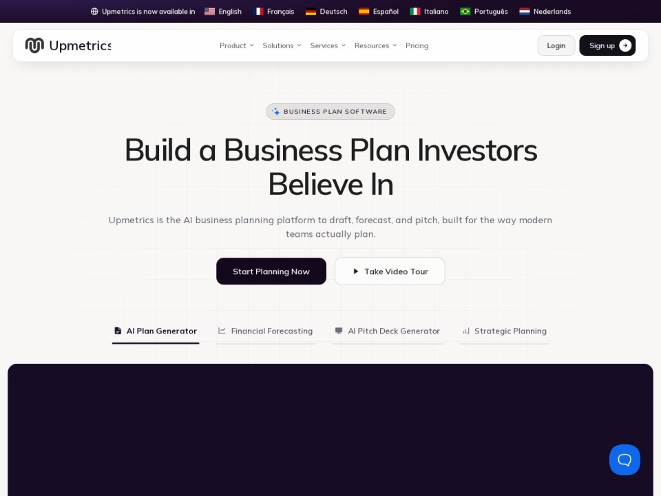 Upmetrics AI preview