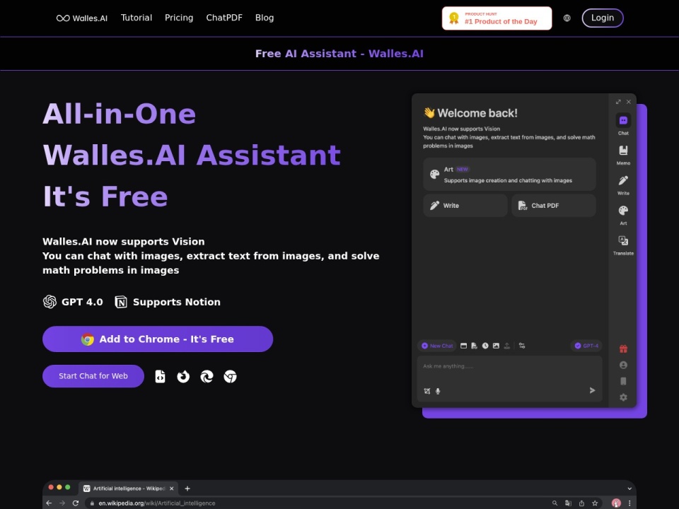 Walles AI Your AI Browser Sidekick preview