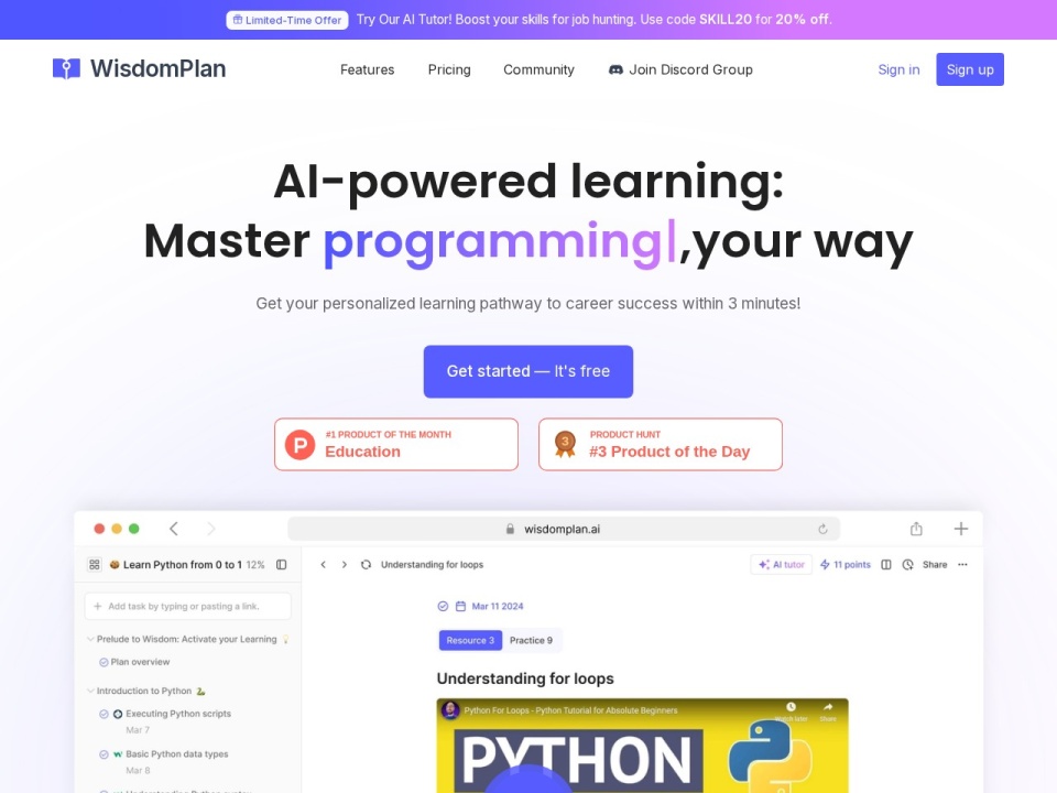 Wisdomplan preview