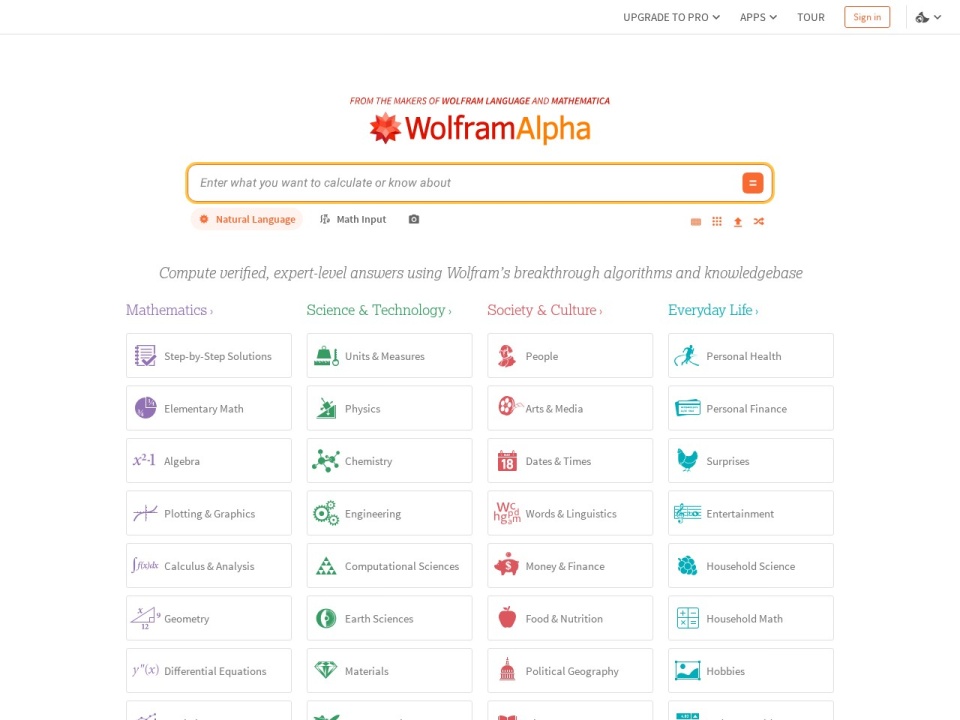 WolframAlpha preview