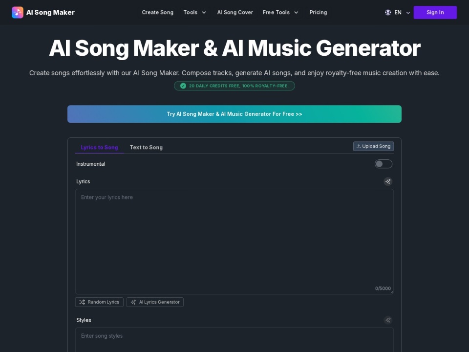 AI Song Maker preview