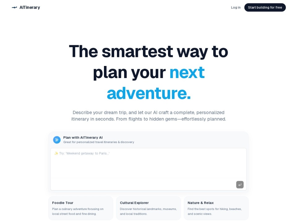 Aitinerary preview