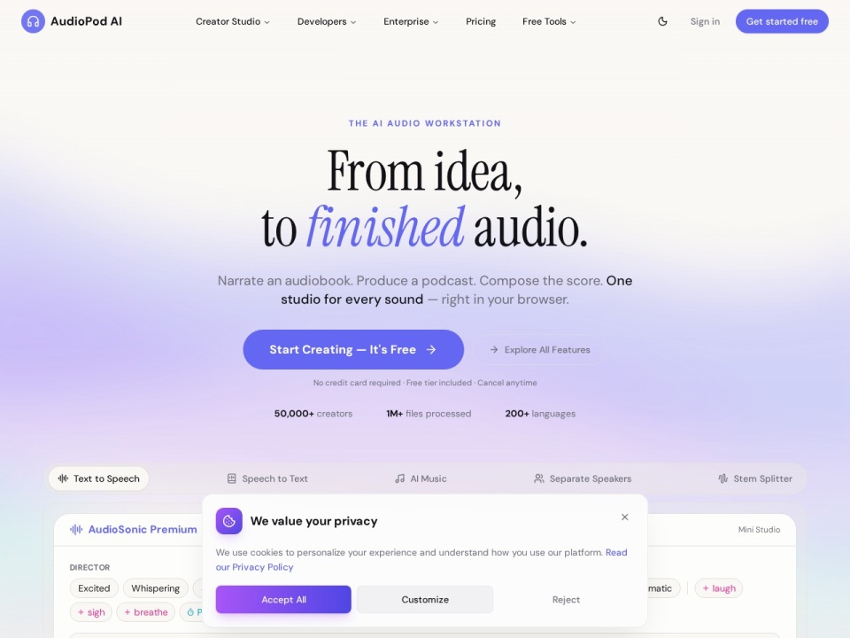 Audiopod AI preview