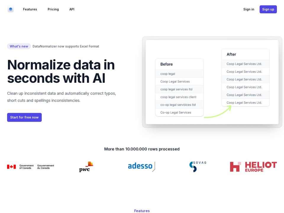 Data Normalizer preview