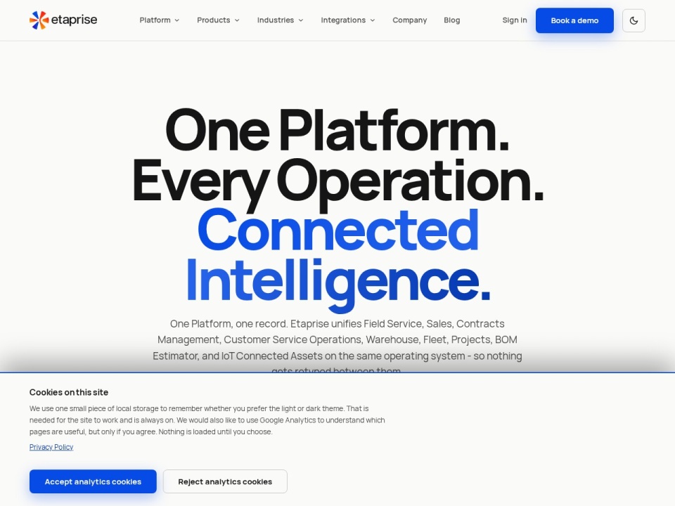 Etaprise Field Service Management preview