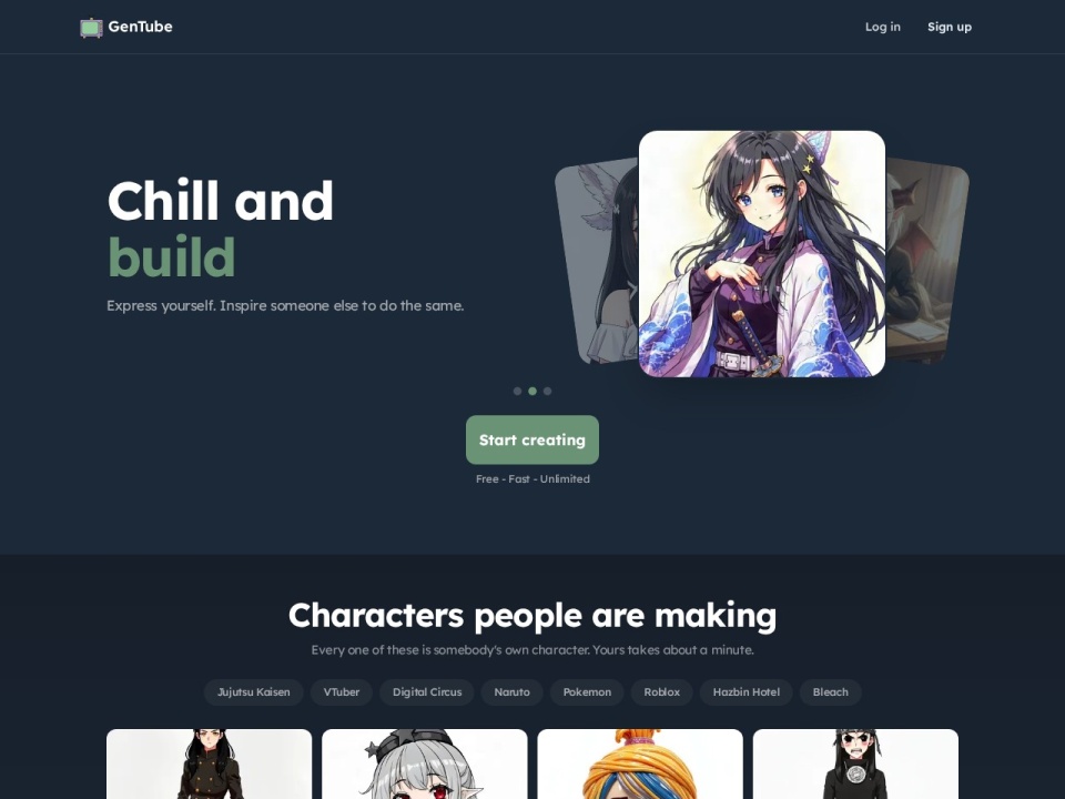 Gentube preview