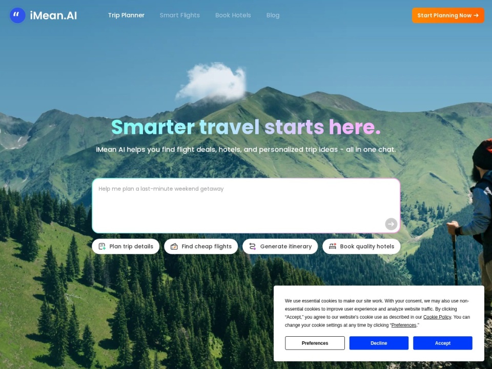 Imean AI Travel Planner preview