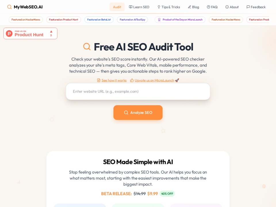 Mywebseo AI preview