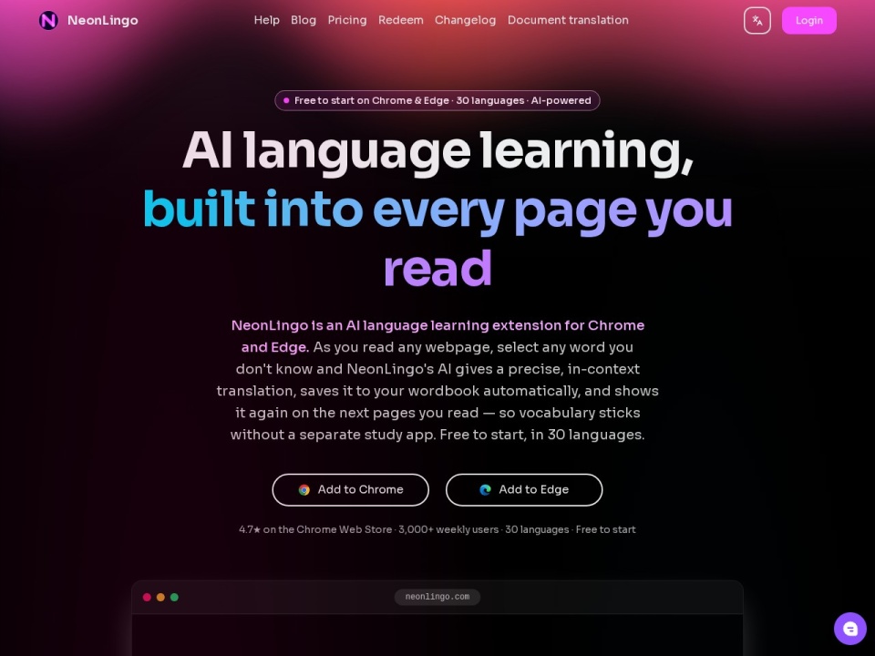 Neonlingo preview