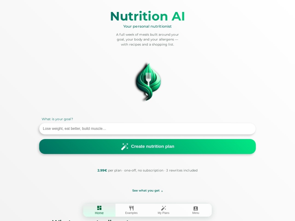 Nutrition AI preview