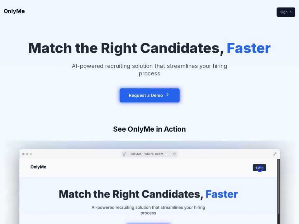 Onlyme AI preview