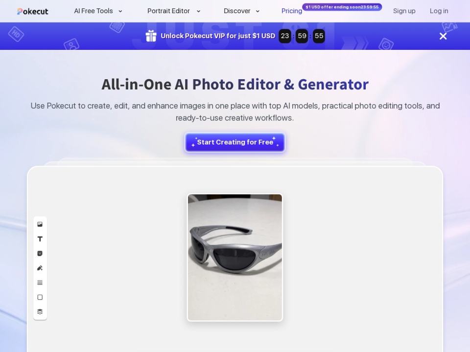 Pokecut AI Powered Online Photo Editor preview