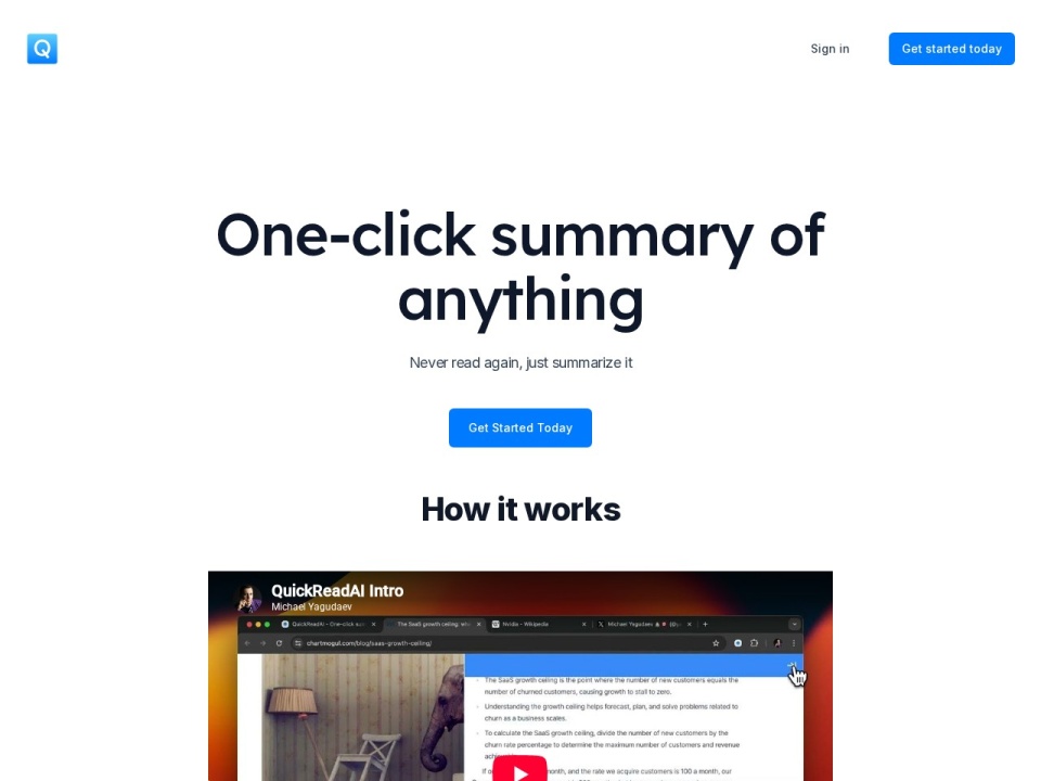 Quickread AI preview