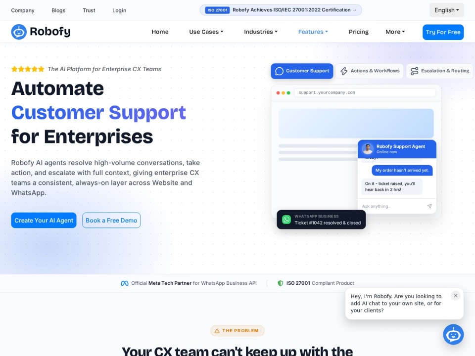 Robofy AI Chatbot preview
