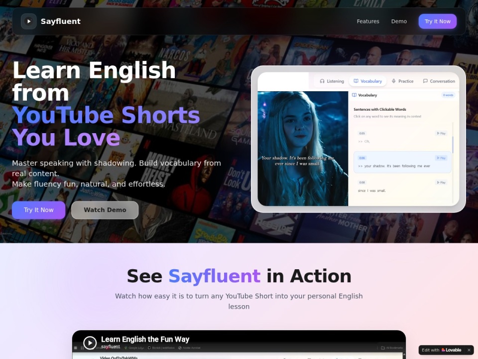 Sayfluent preview