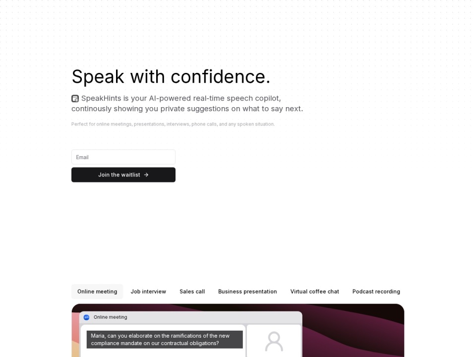 Speakhints preview