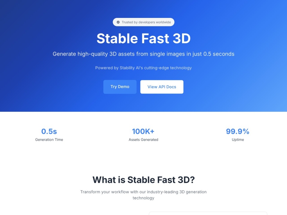Stable Fast 3d Sf3d preview