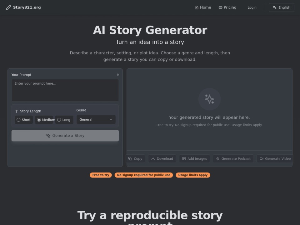 AI Story Generator Free Unlimited preview
