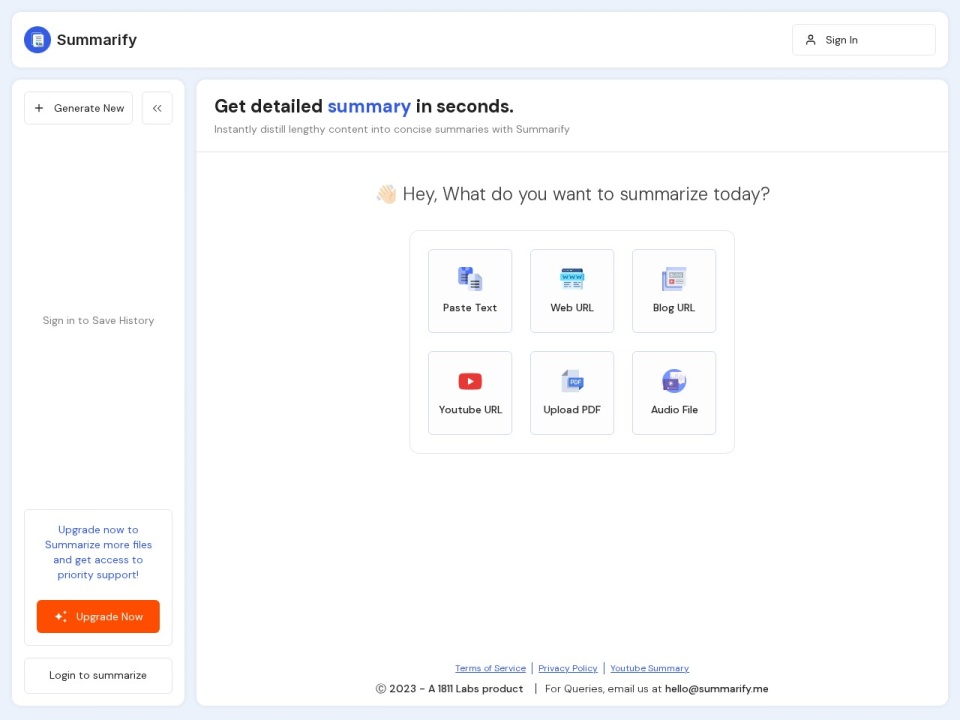 Summarify preview