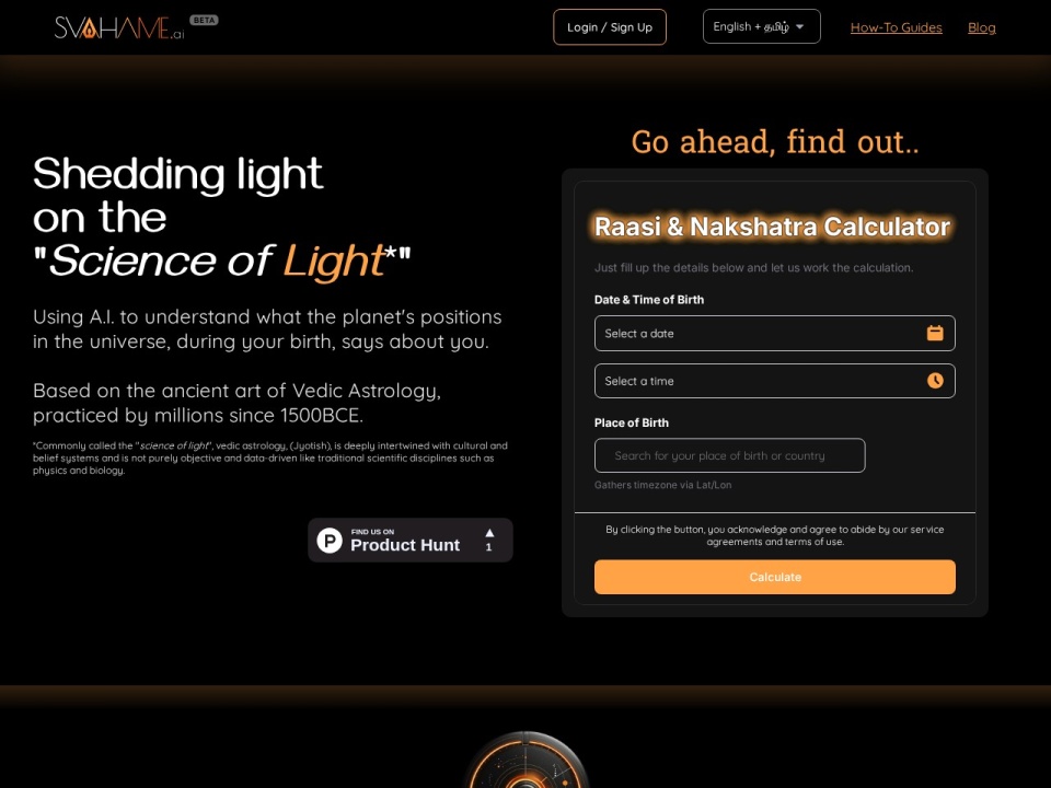 Svahame AI AI Powered Vedic Tools preview
