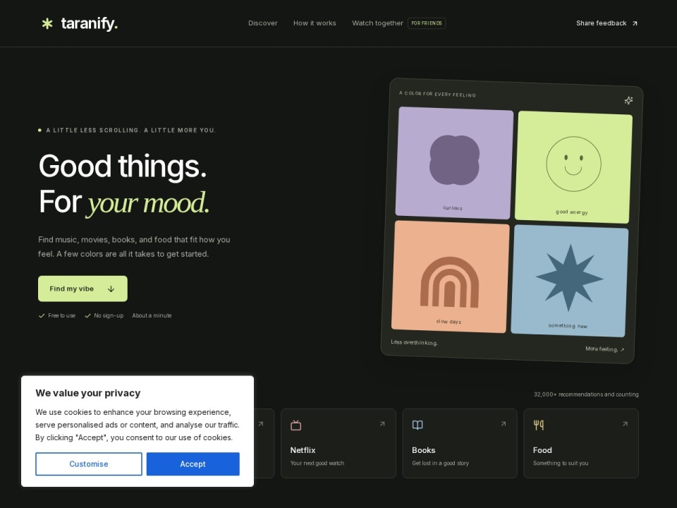 Taranify Mood AI preview