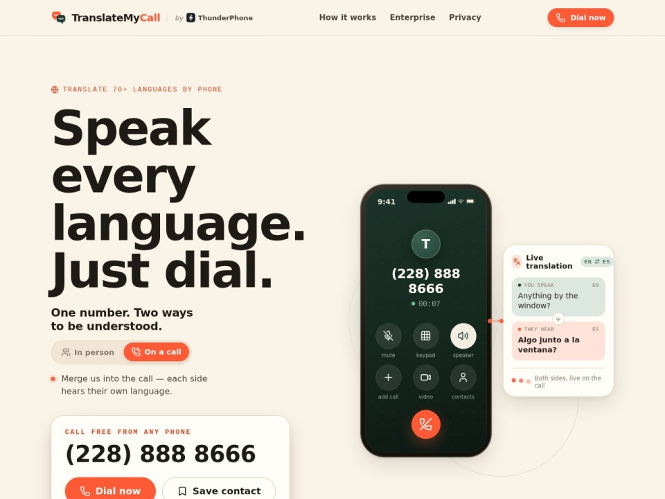 Translatemycall preview