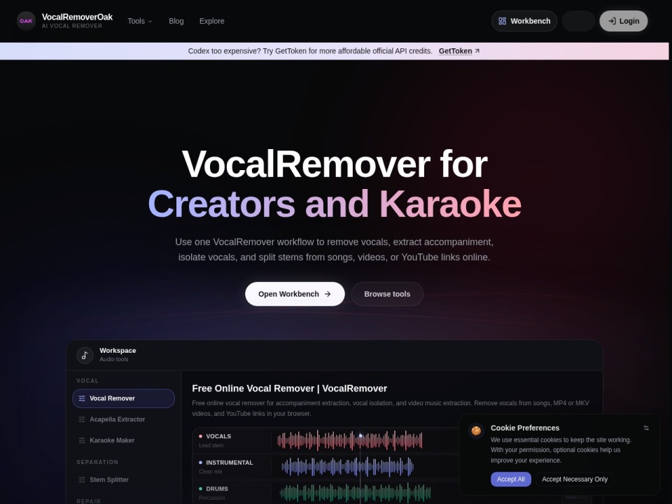 Vocal Remover Online preview