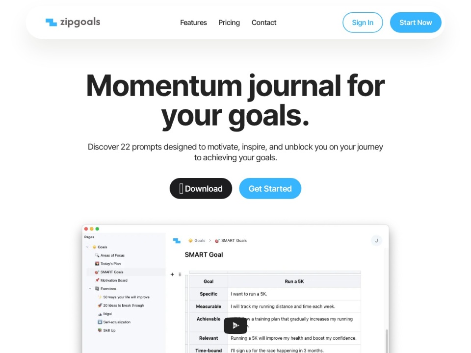 Zipgoals preview