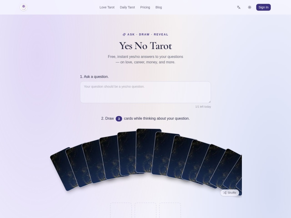 AI Yes Or No Tarot Reader preview