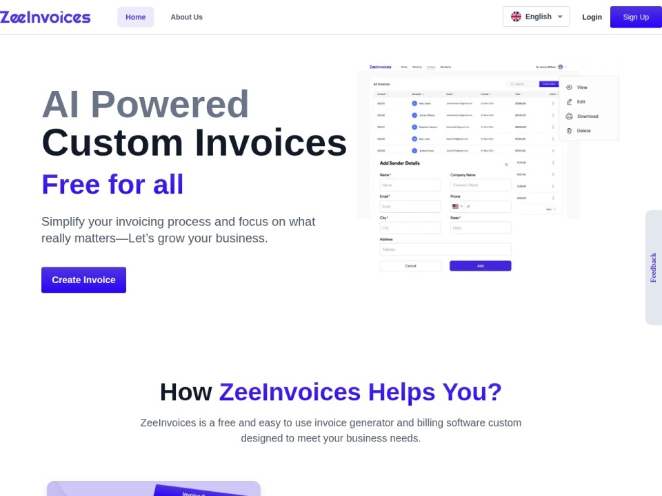 Zeeinvoices preview